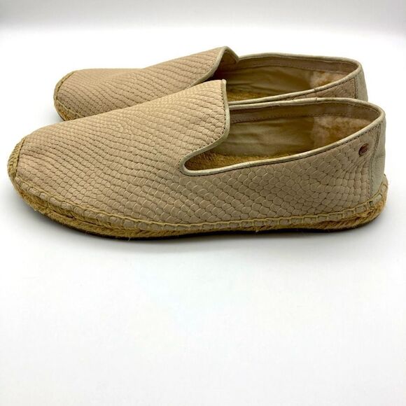 UGG Australia Beige Metallic Espadrille Flats SZ 8/250 - Picture 4 of 12